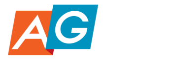 โลโก้โปรโมท asia gaimnig แสดงตัวอักษร "AG" โดย A อยู่ในกรอบสีส้มและ G อยู่ในกรอบสีฟ้า พร้อมคำว่า "Asia Gaming" สีขาววางชิดด้านขวา พื้นหลังโปร่งใส เหมาะสำหรับแบรนด์คาสิโนออนไลน์และสื่อการตลาด